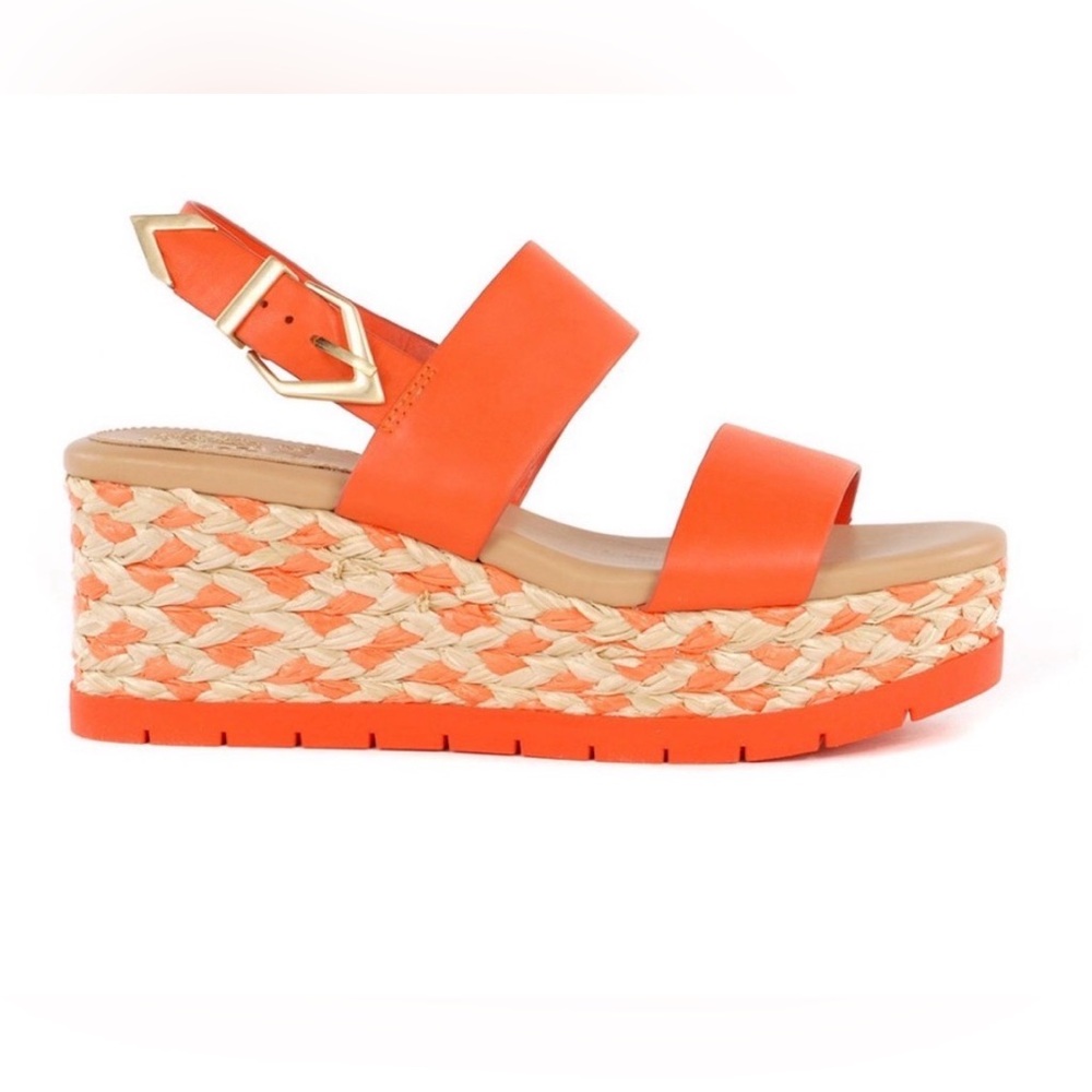 Vince Camuto Miapelle Sunset Orange Wedge Sandals 10M
